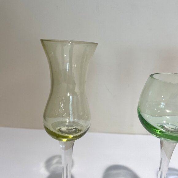 4 Cellini Crystal Stemware Italy Cordial Glasses Handblown Long Stem Multicolor - Picture 3 of 11